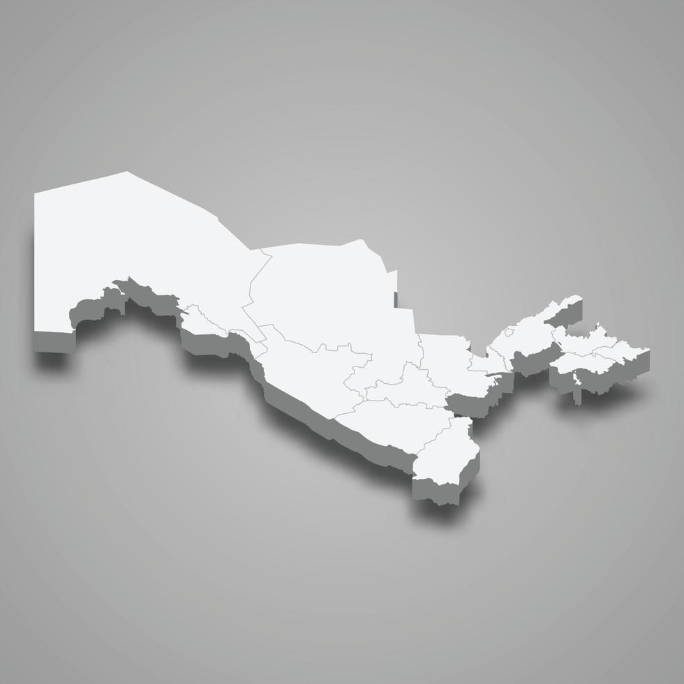 3d map with borders Template for your design vector