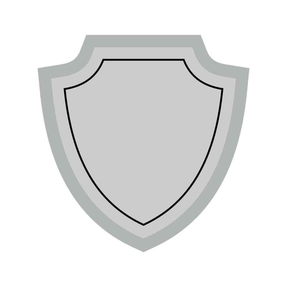 silver shield icon flat vector design