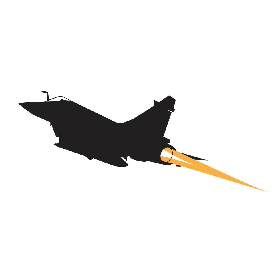 jet fighter silhouette rear view vector design