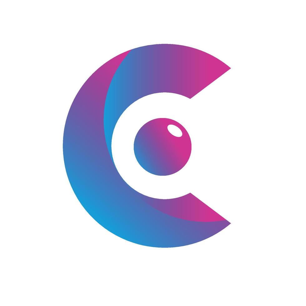 modern letter C logo, ball symbol vector desigin