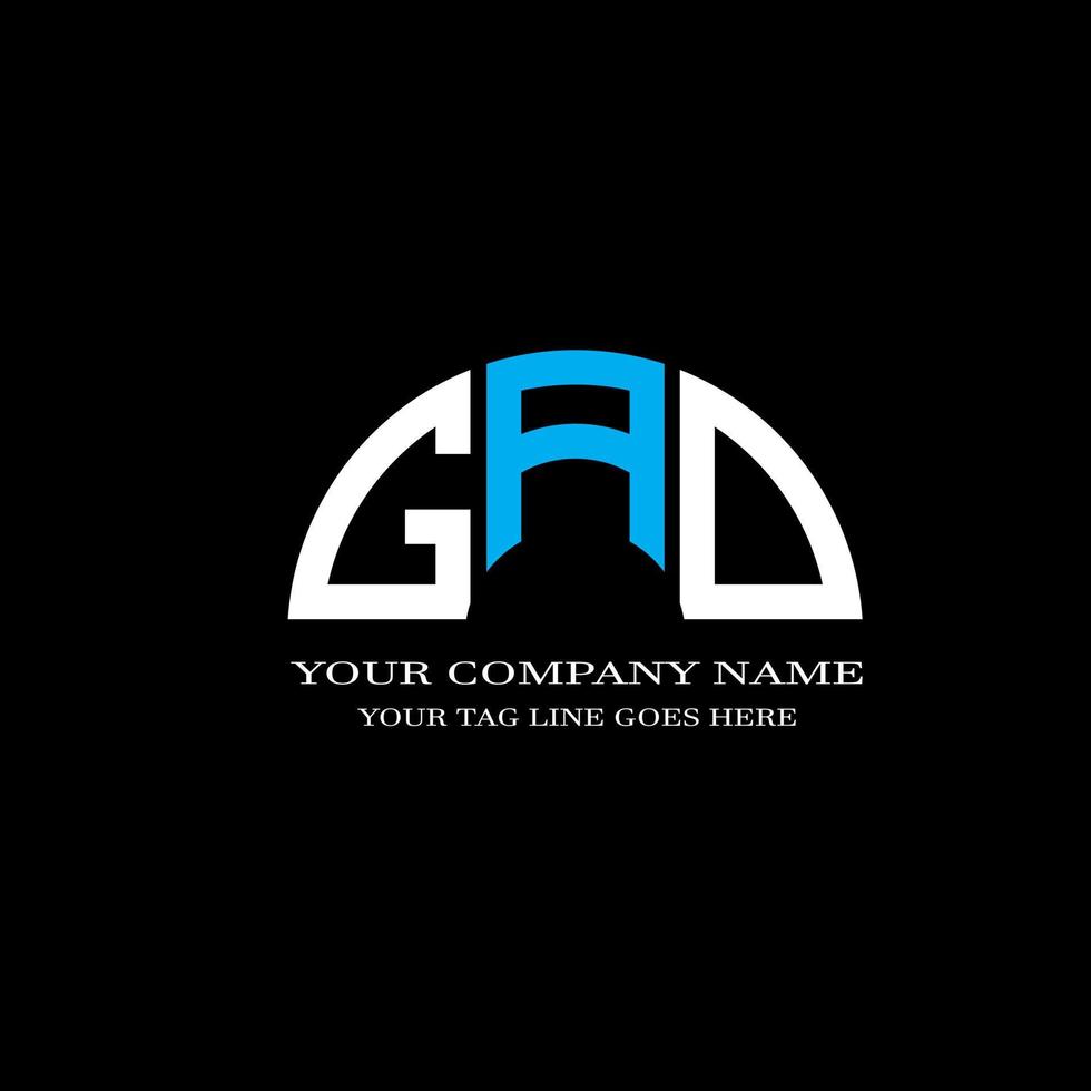 diseño creativo del logotipo de la letra gad con gráfico vectorial vector