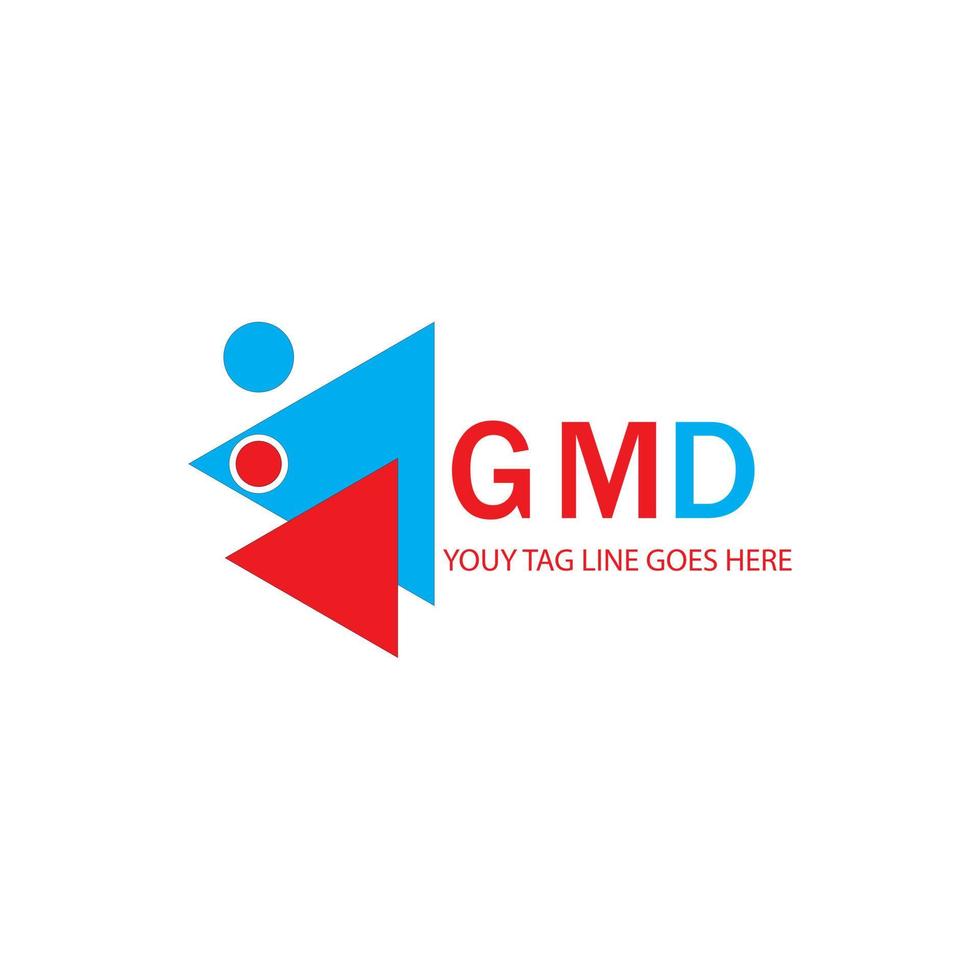 diseño creativo del logotipo de la letra gmd con gráfico vectorial vector