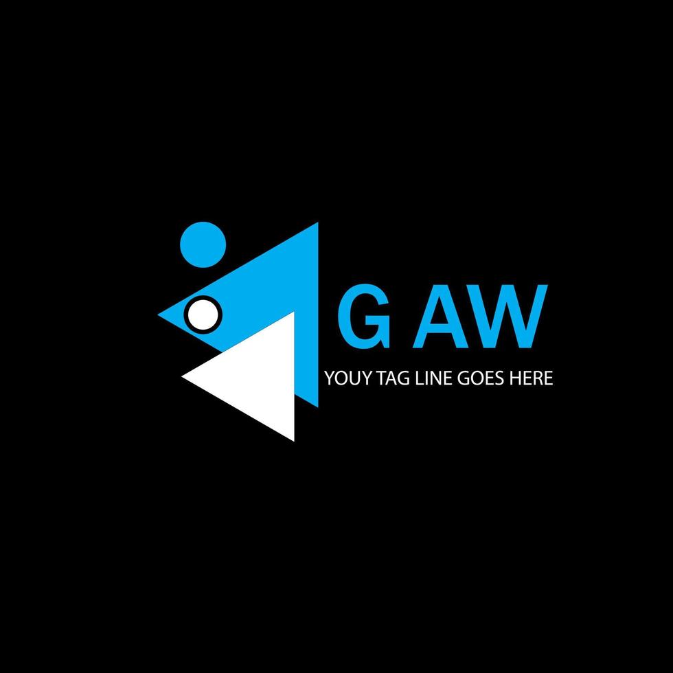 diseño creativo del logotipo de la letra gaw con gráfico vectorial vector