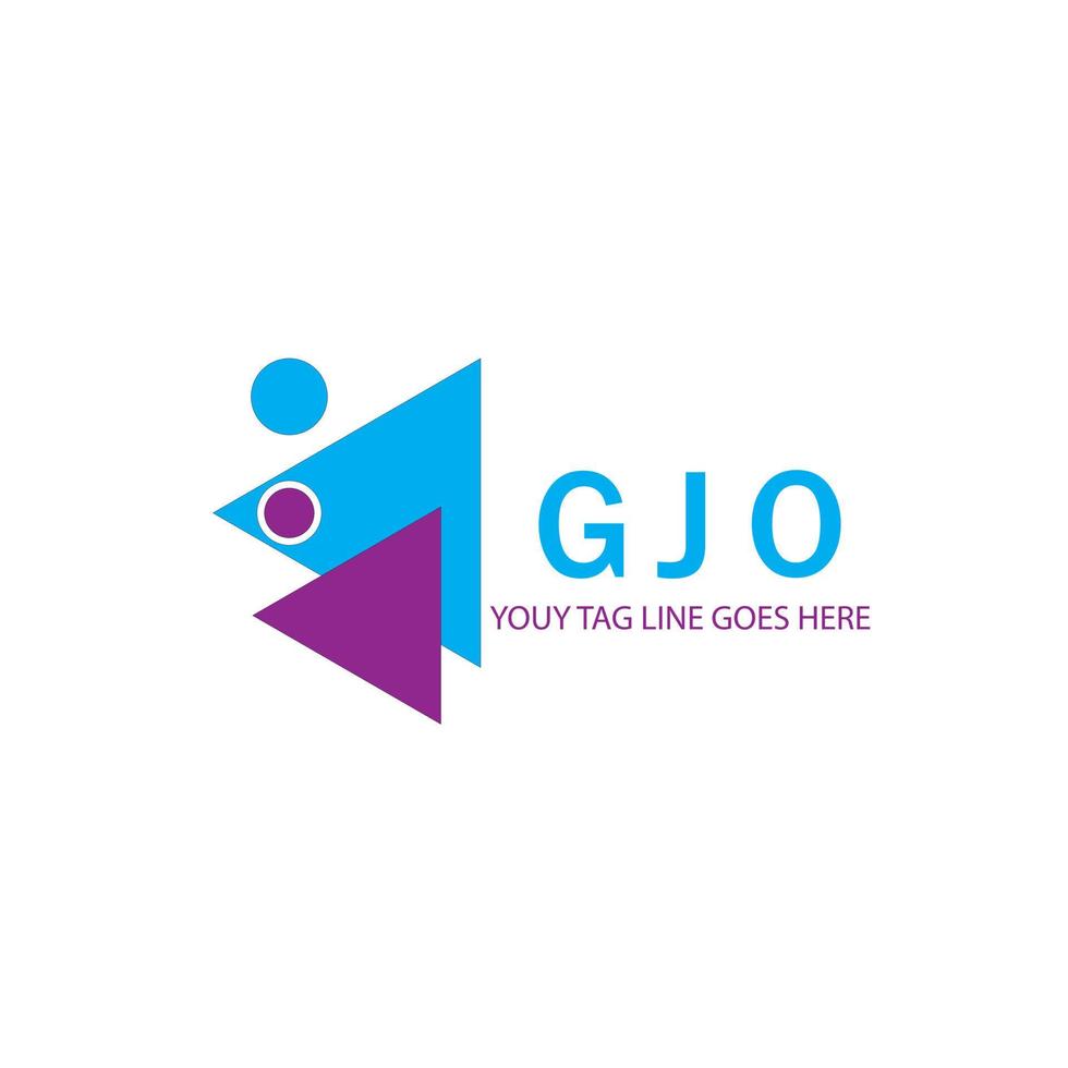 diseño creativo del logotipo de la letra gjo con gráfico vectorial vector