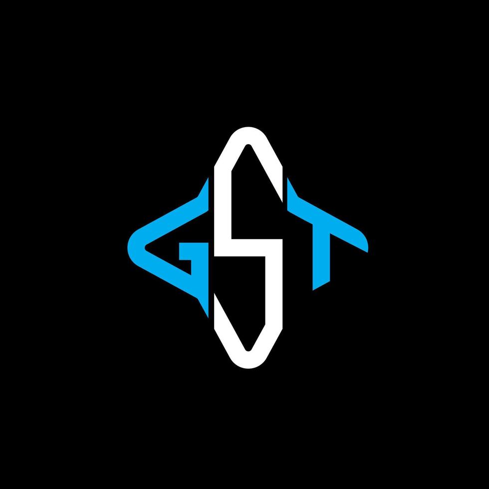 diseño creativo del logotipo de la letra gst con gráfico vectorial vector