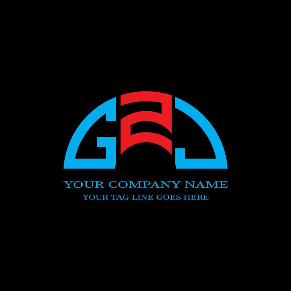 GZJ letter logo creative design with vector graphic