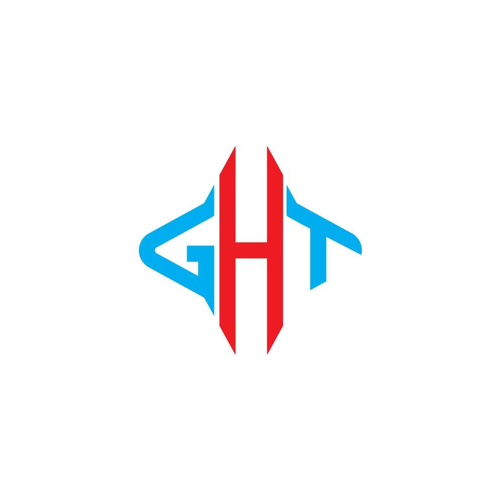 diseño creativo del logotipo de la letra ght con gráfico vectorial vector