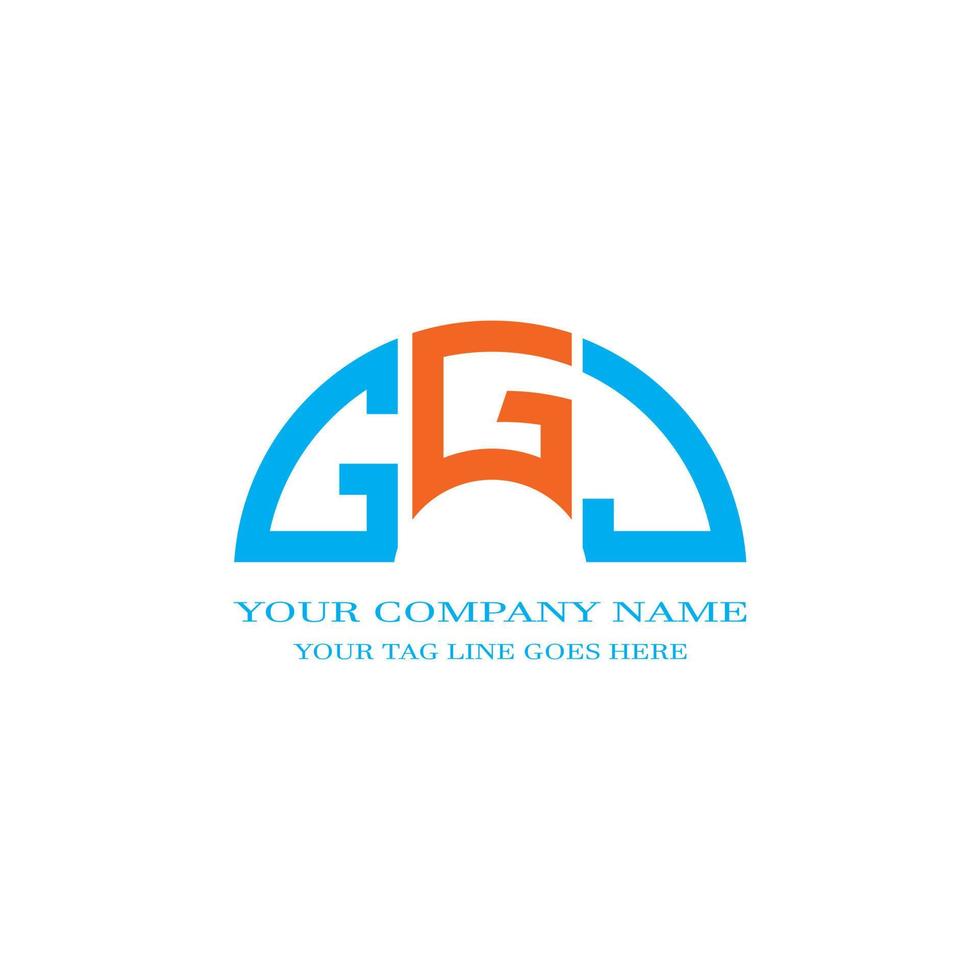 GGJ letter logo creative design with vector graphic