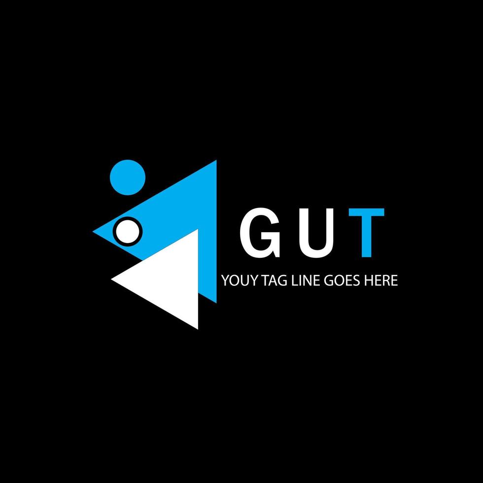 diseño creativo del logotipo de la letra gut con gráfico vectorial vector