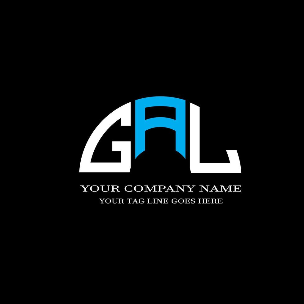 diseño creativo del logotipo de la letra gal con gráfico vectorial vector
