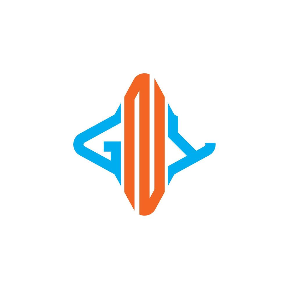 diseño creativo del logotipo de la letra gny con gráfico vectorial vector