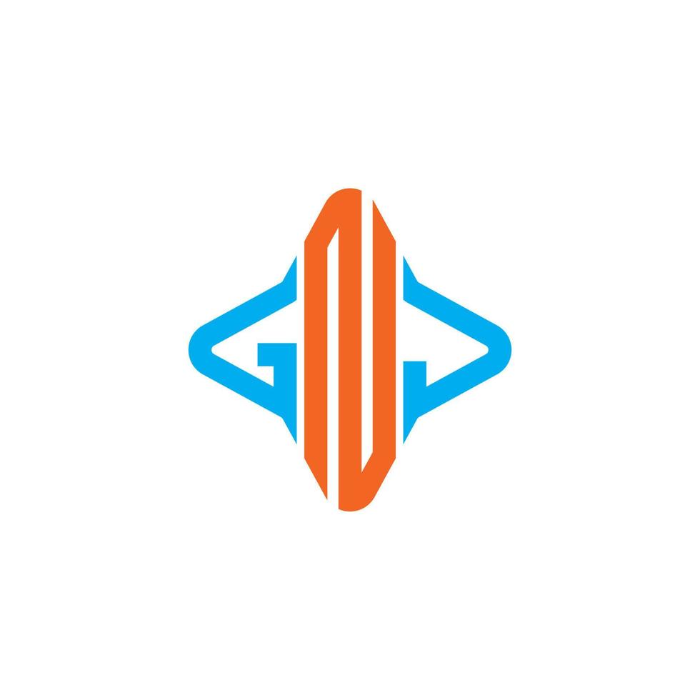 diseño creativo del logotipo de la letra gnj con gráfico vectorial vector