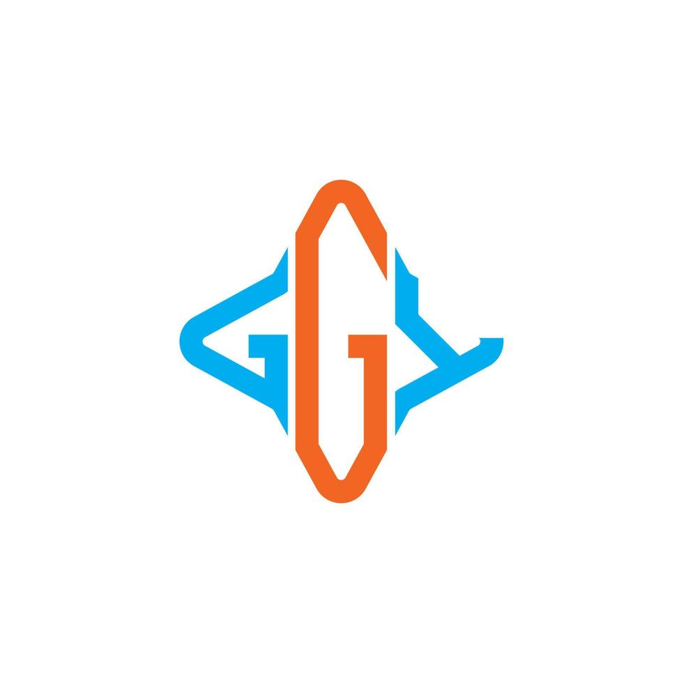 diseño creativo del logotipo de la letra ggy con gráfico vectorial vector