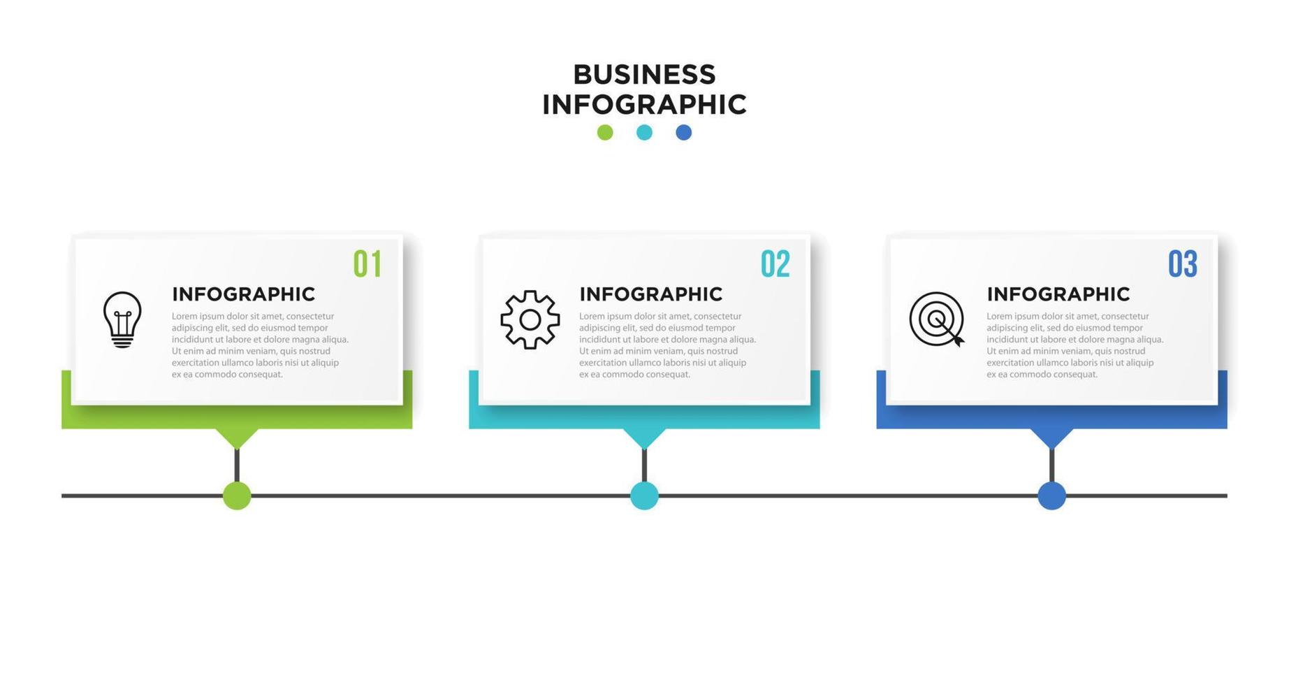 Presentation business infographic template with 3 options. Vector illustration.
