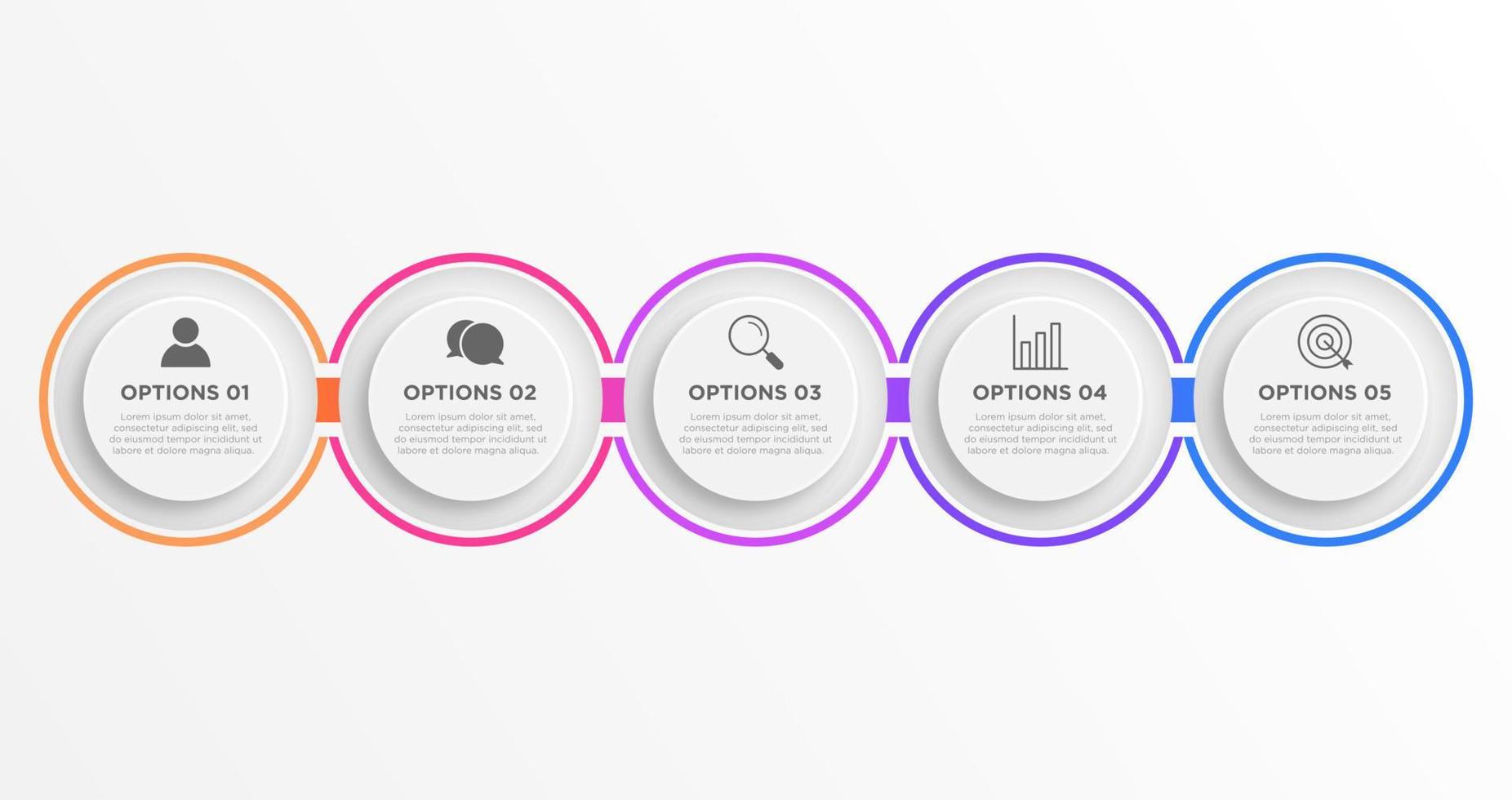 Creative concept for infographic with 5 steps, options, parts or processes. Business data visualization vector