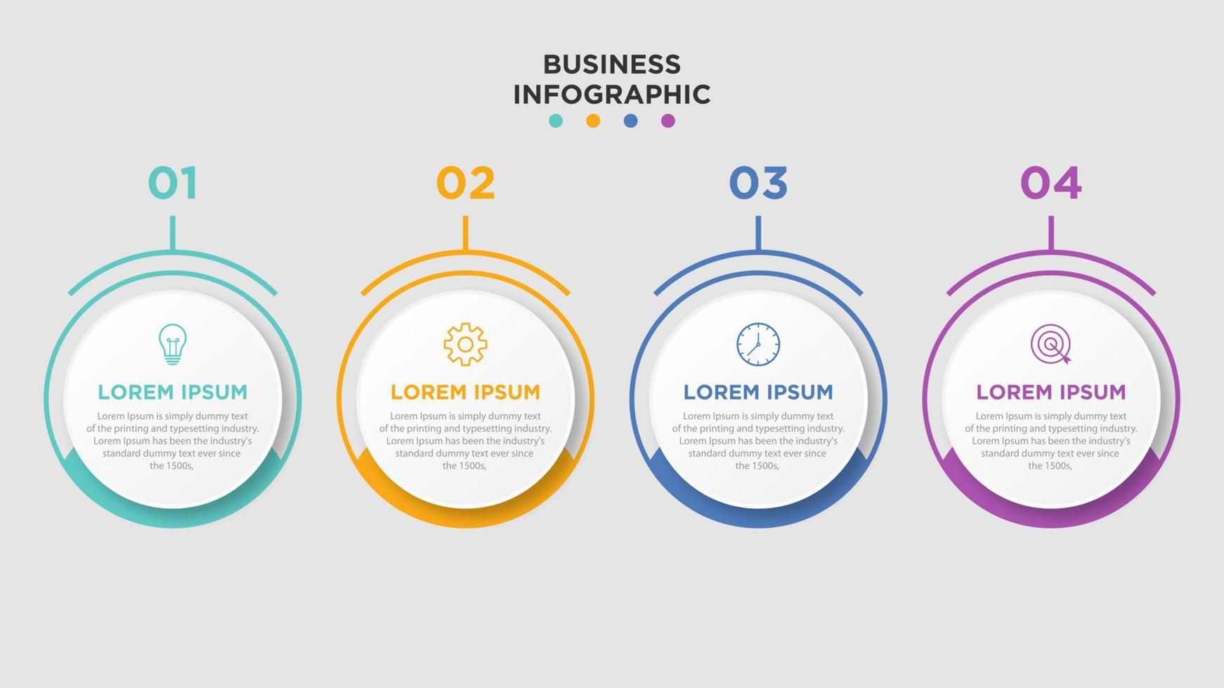 Presentation business infographic template with 4 options. Vector illustration.