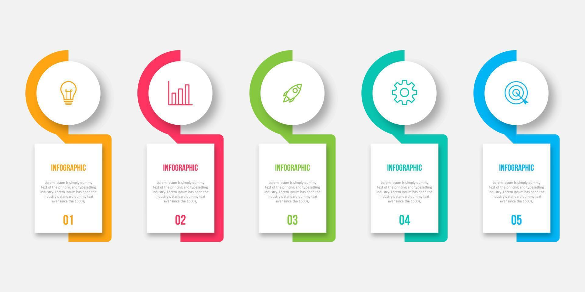 Creative concept for infographic with 5 steps, options, parts or processes. Business data visualization vector
