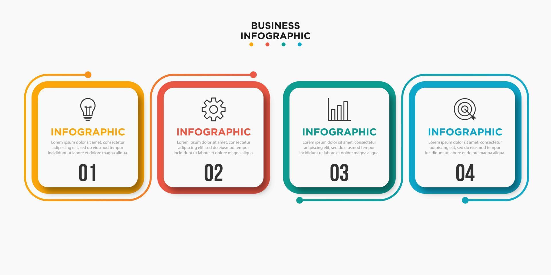 Presentation business infographic template with 4 options. Vector illustration.