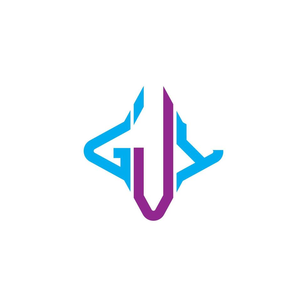 diseño creativo del logotipo de la letra gjy con gráfico vectorial vector