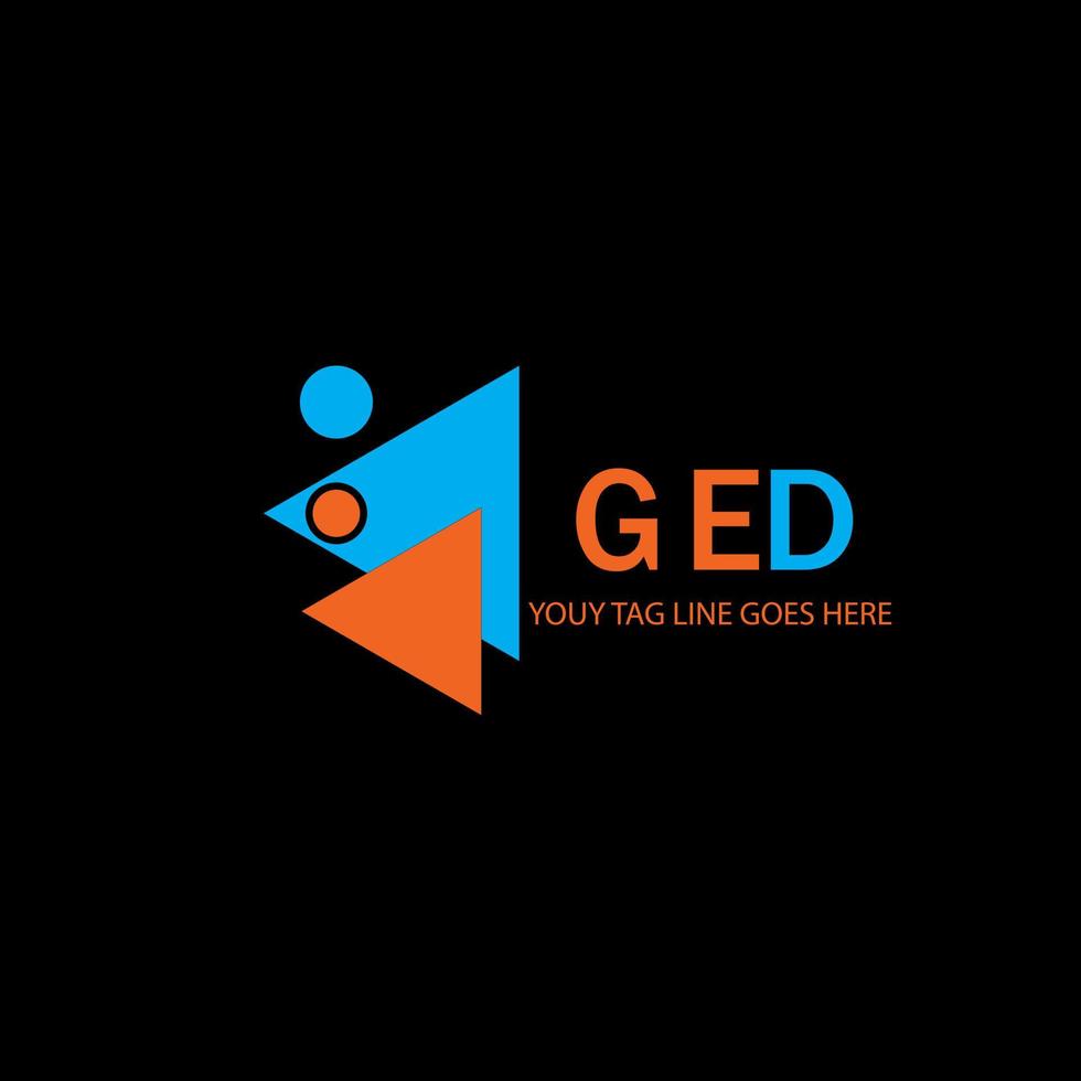 diseño creativo del logotipo de la letra ged con gráfico vectorial vector