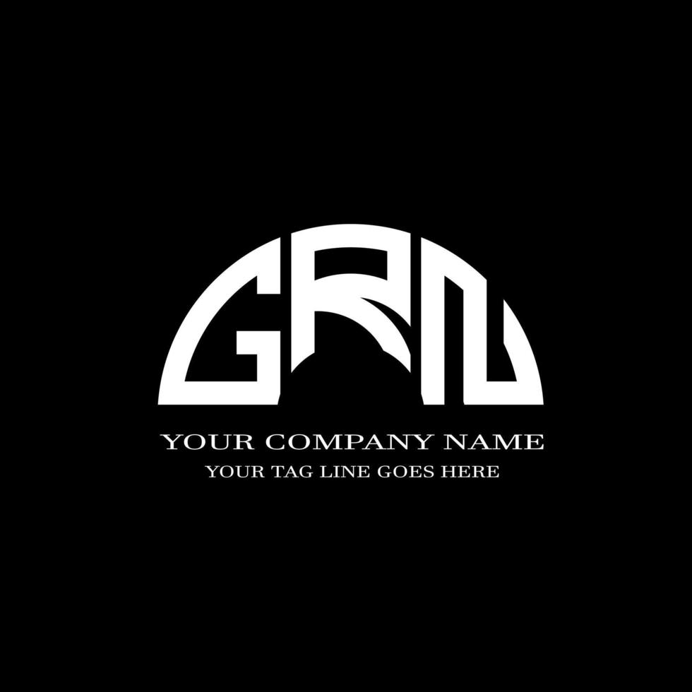 diseño creativo del logotipo de la letra grn con gráfico vectorial vector