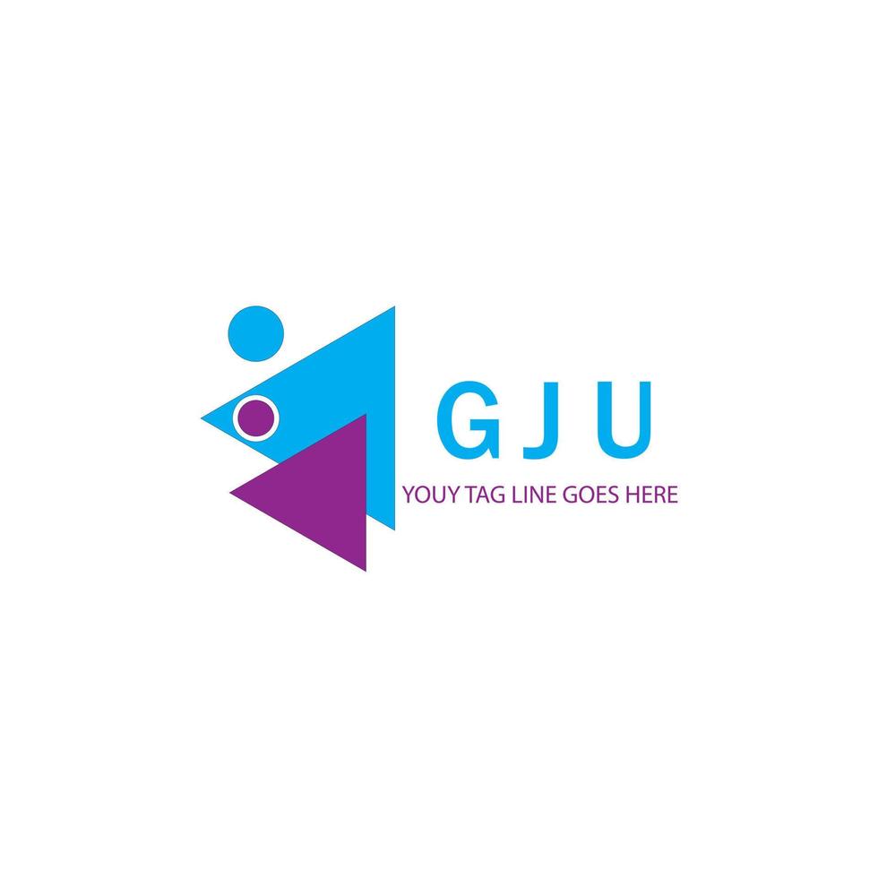 diseño creativo del logotipo de la letra gju con gráfico vectorial vector