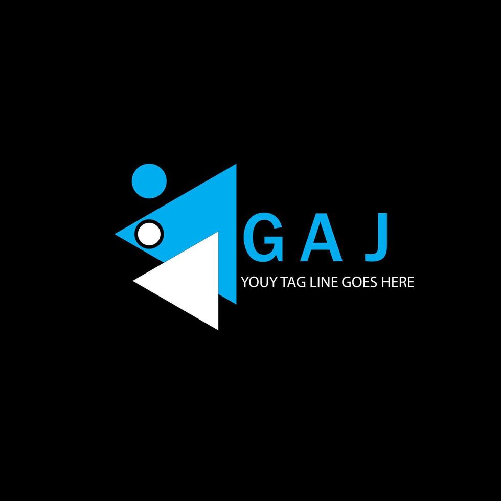 diseño creativo del logotipo de la letra gaj con gráfico vectorial vector