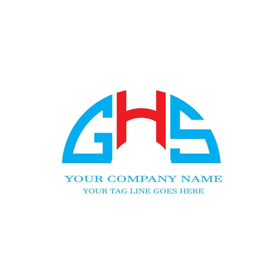 GHS letter logo creative design with vector graphic