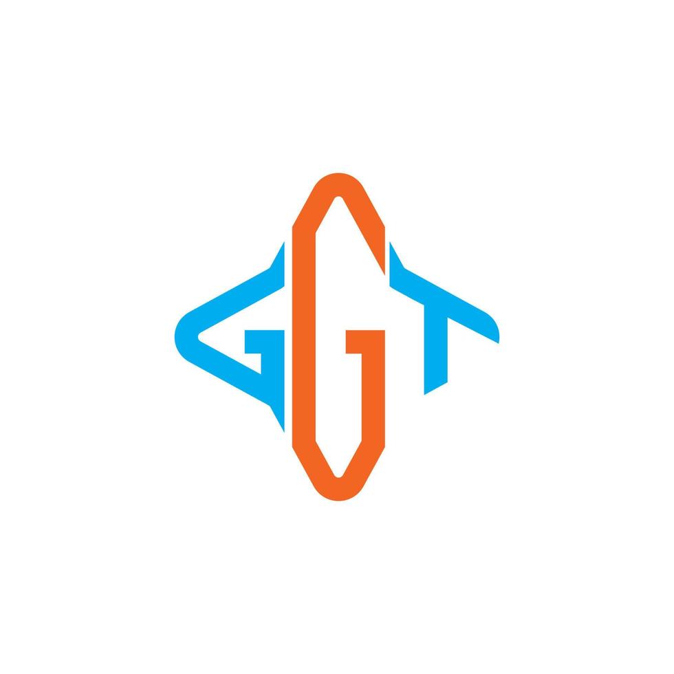 diseño creativo del logotipo de la letra ggt con gráfico vectorial vector