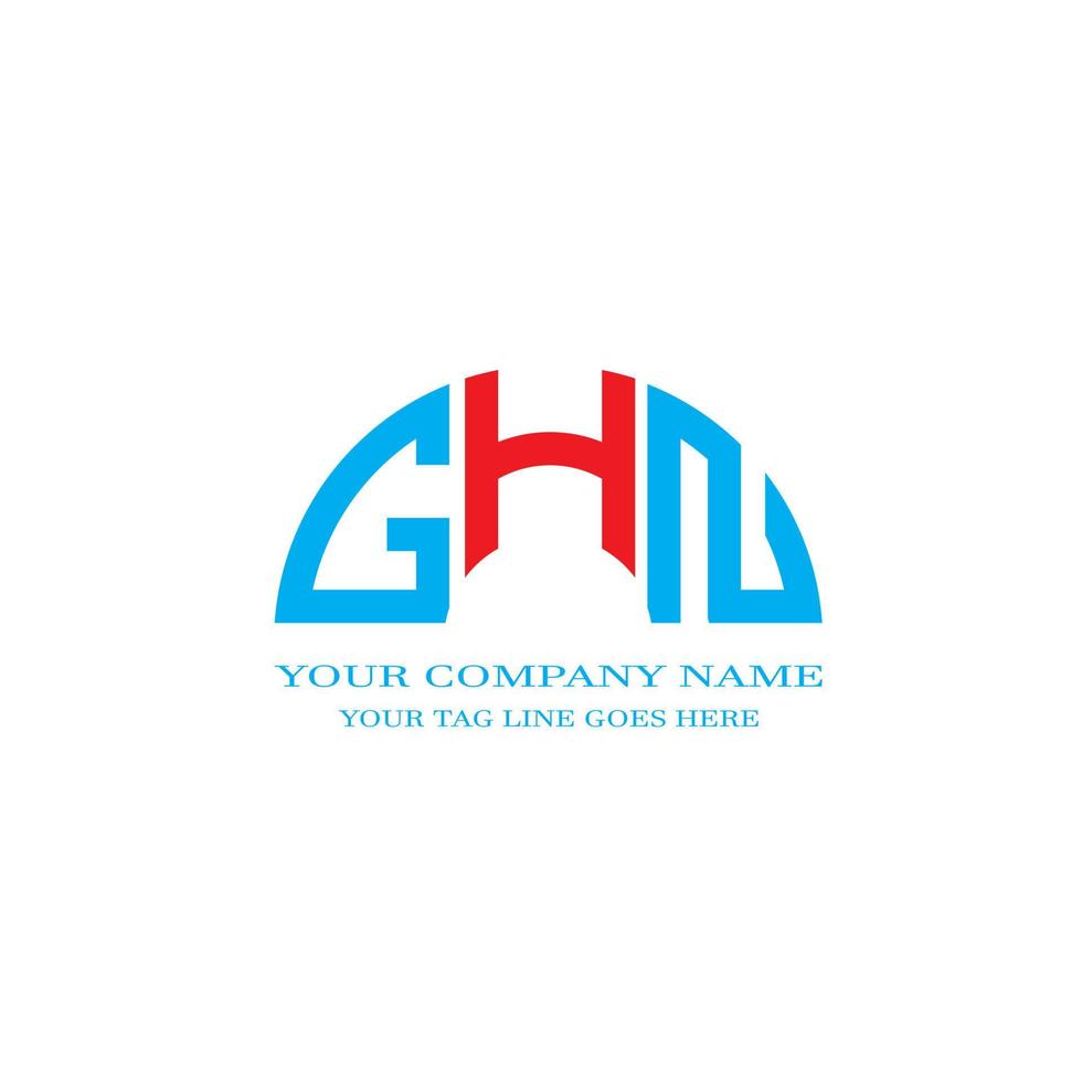 diseño creativo del logotipo de la letra ghn con gráfico vectorial vector
