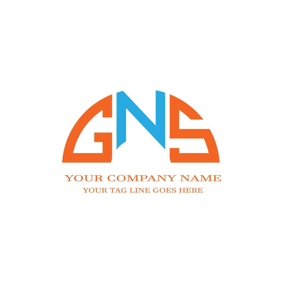 GNS letter logo creative design with vector graphic