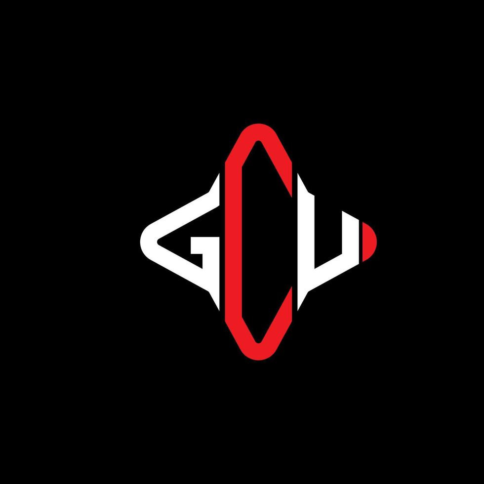 diseño creativo del logotipo de la letra gcu con gráfico vectorial vector