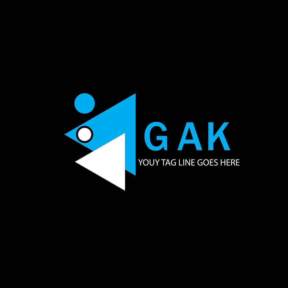 diseño creativo del logotipo de la letra gak con gráfico vectorial vector