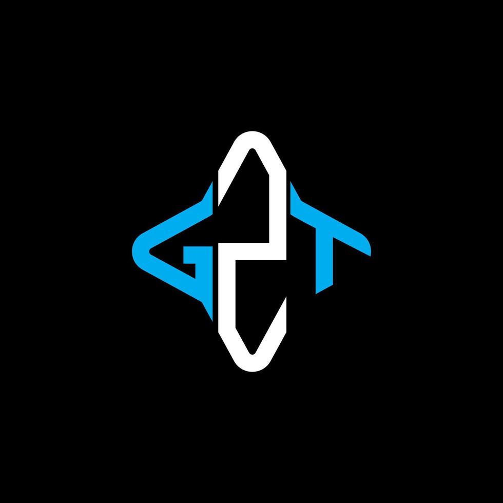 diseño creativo del logotipo de la letra gzt con gráfico vectorial vector