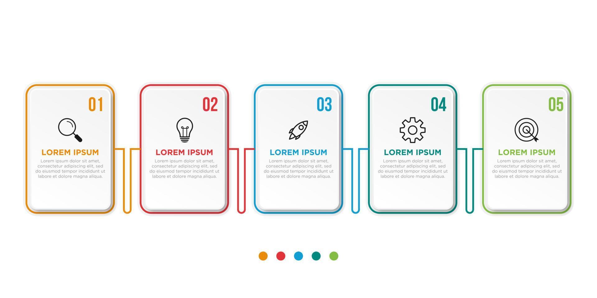 Presentation business infographic template with 5 options. Vector illustration.