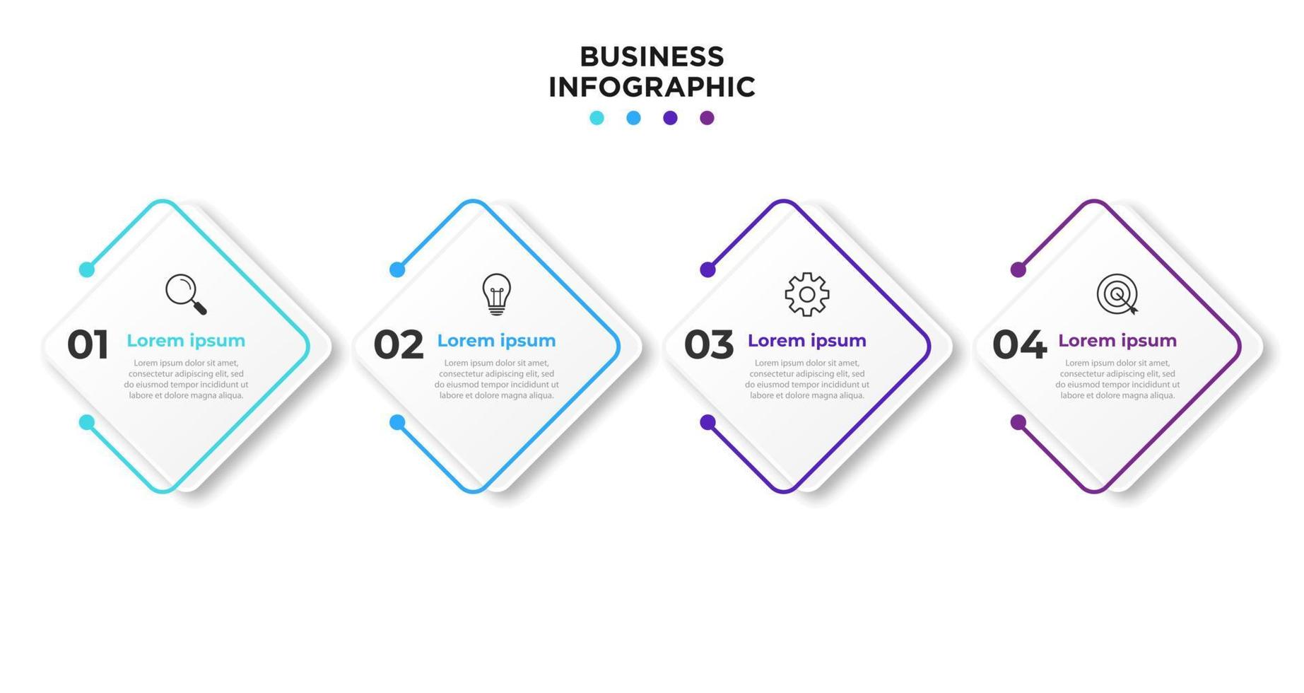 Presentation business infographic template with 4 options. Vector illustration.