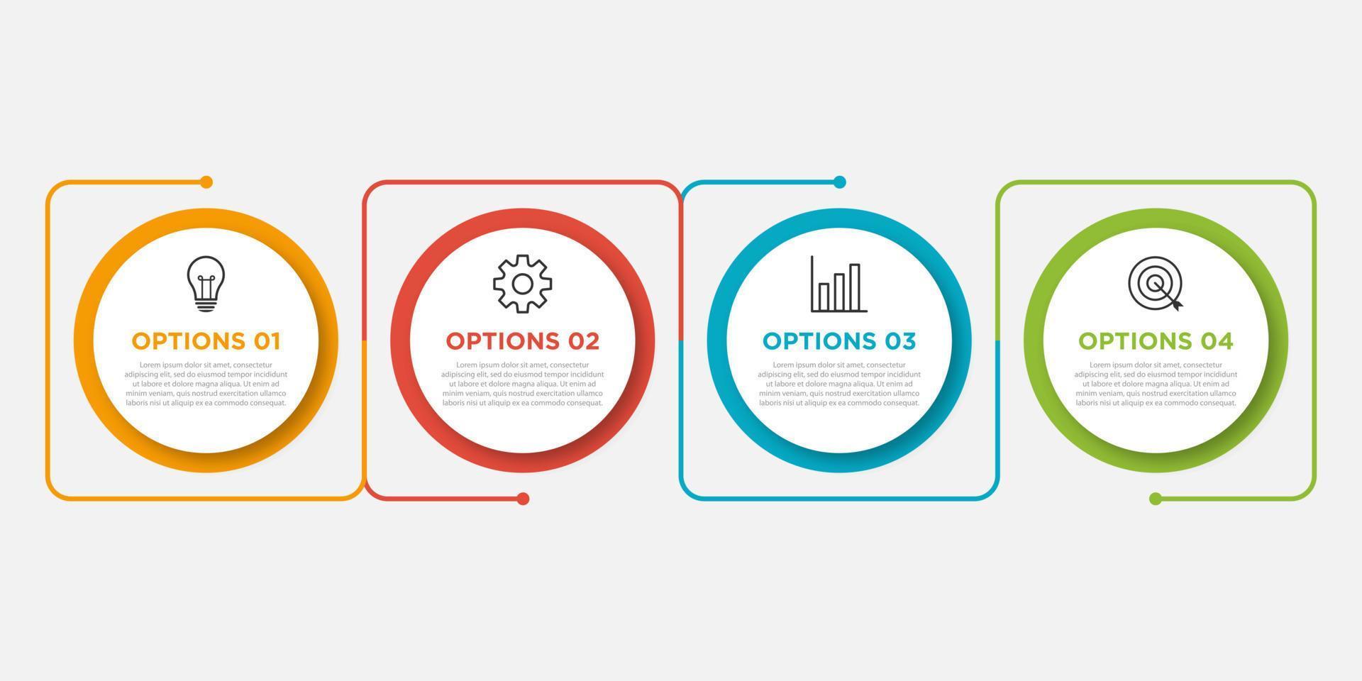 Presentation business infographic template with 4 options. Vector illustration.