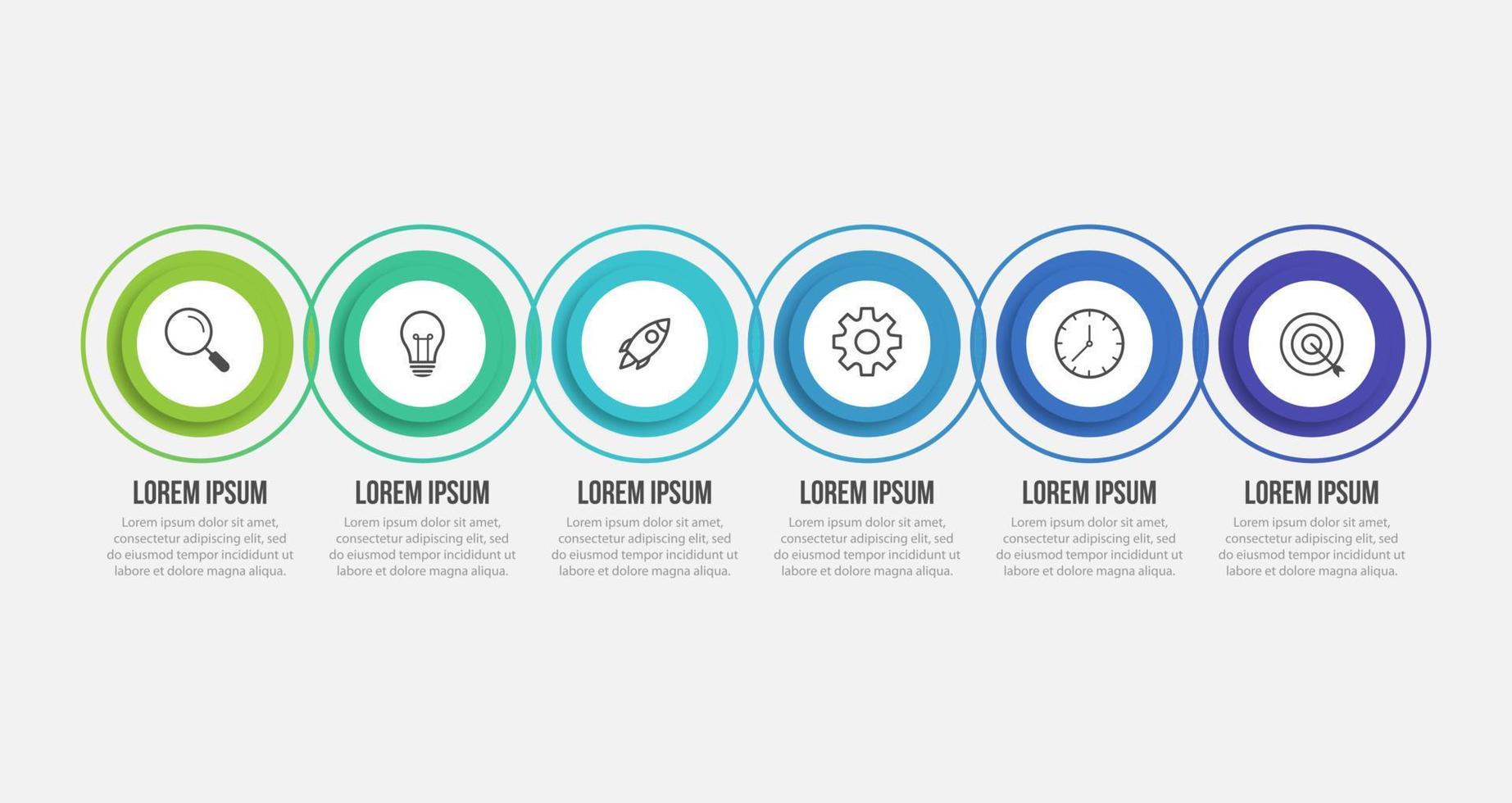 Business Vector infographic template 6 step