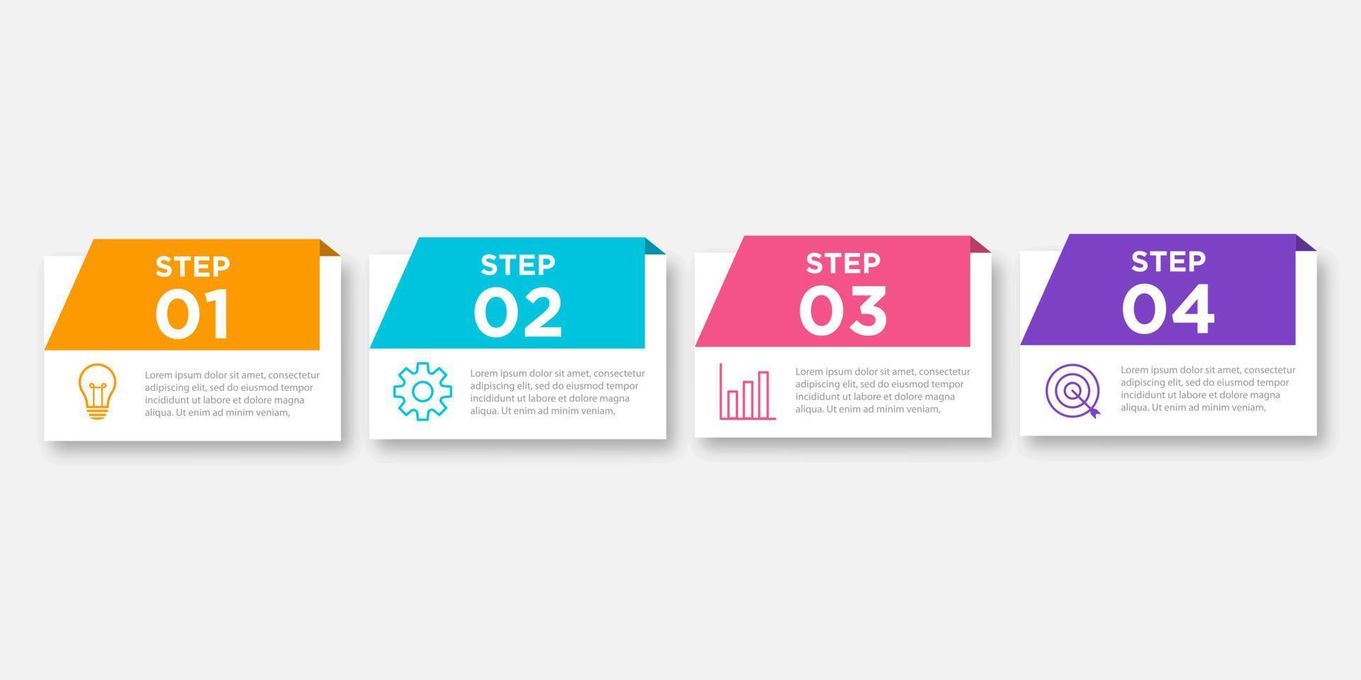 Timeline infographic design element and number options. Business concept with 4 steps. Can be used for workflow layout, diagram, annual report, web design. Vector business template for presentation.