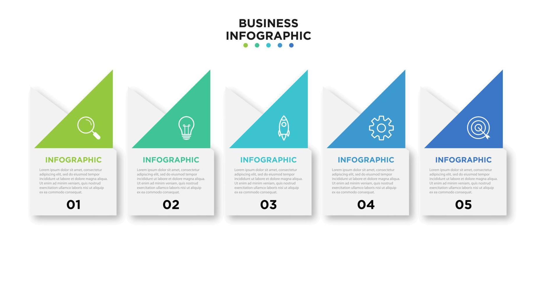 plantilla infográfica de negocios de presentación con 5 opciones. ilustración vectorial vector