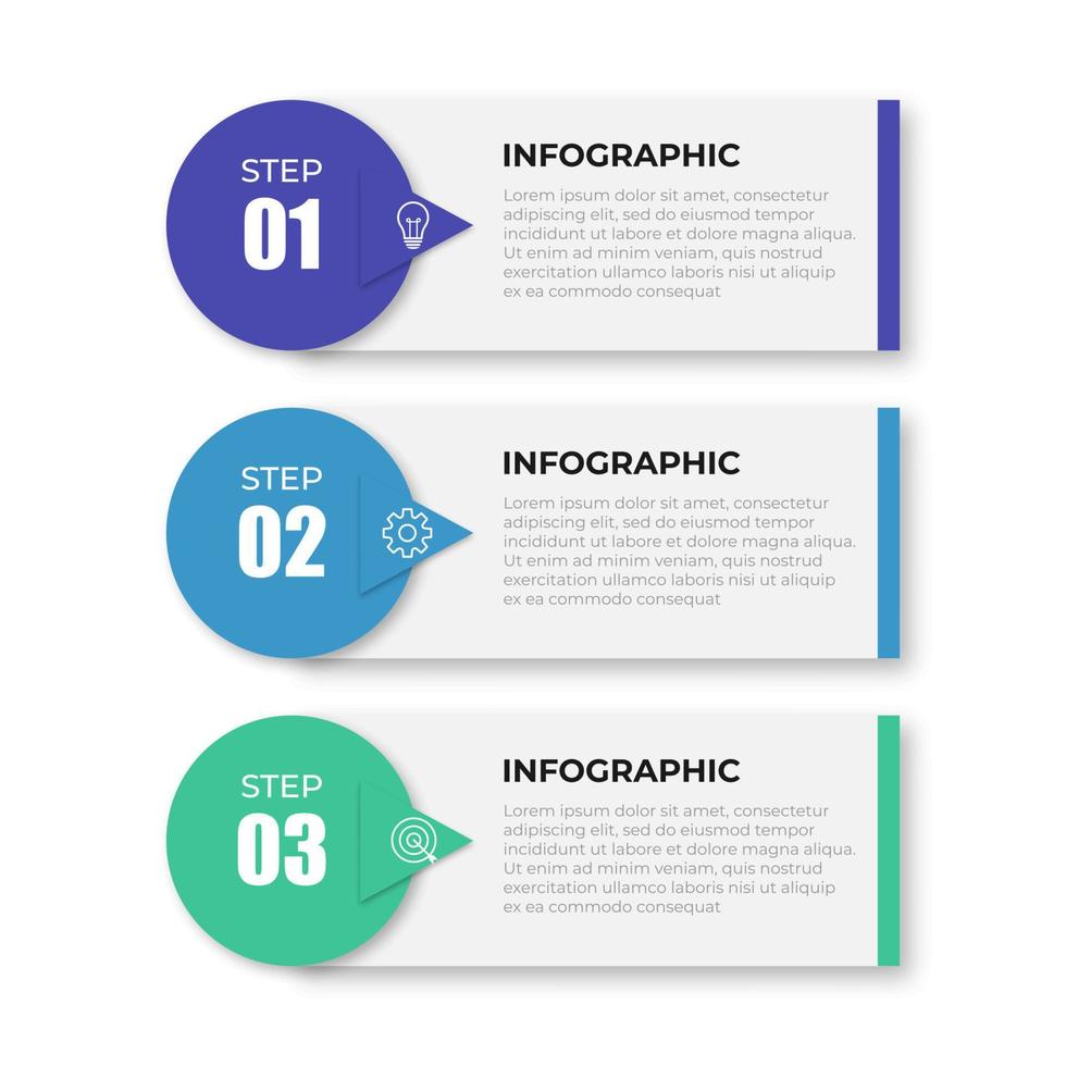 WebVector infographic template with three steps or options. Illustration presentation with line elements icons. Business concept design can be used for web, brochure, diagram vector