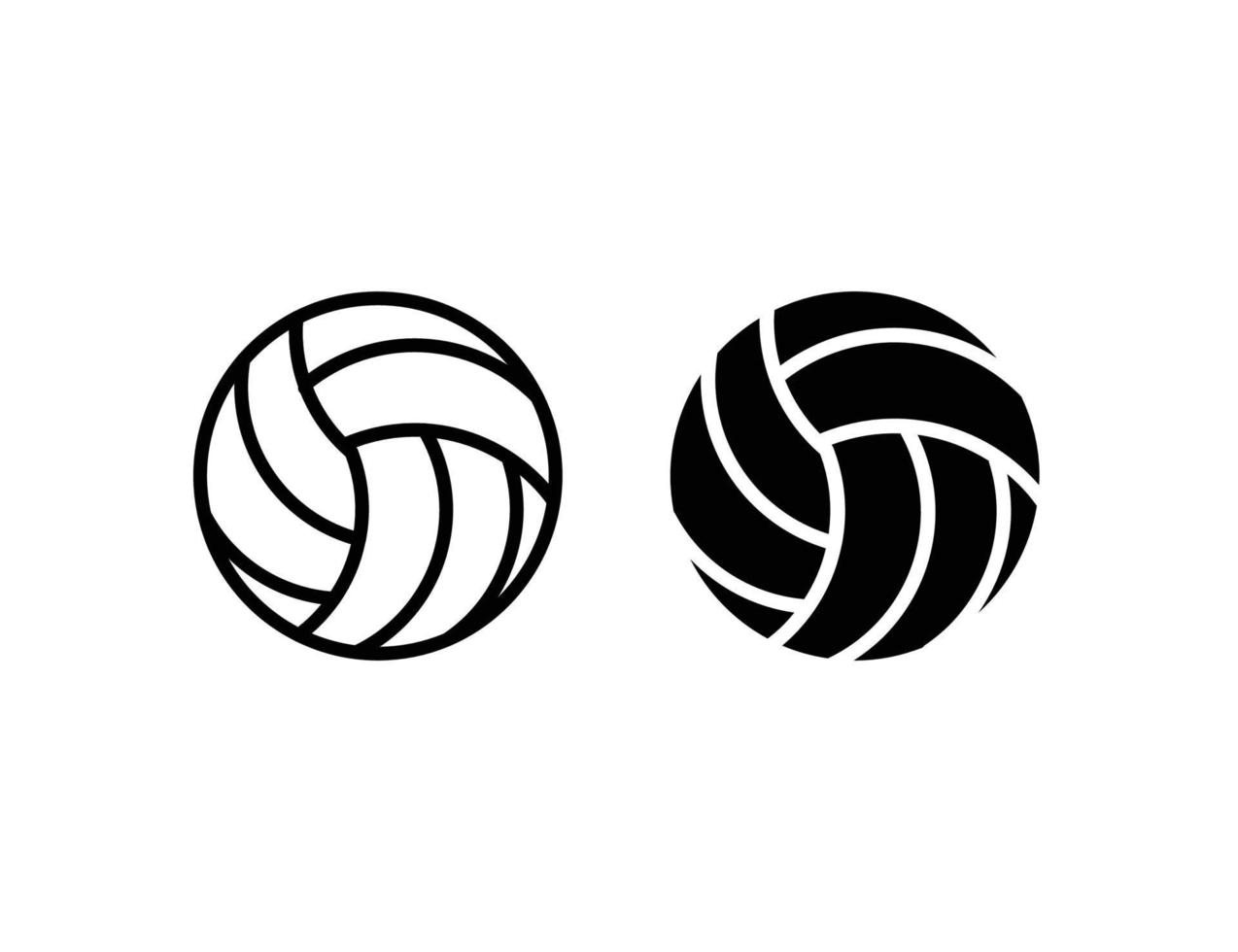 volleyball icons. outline icon and solid icon vector