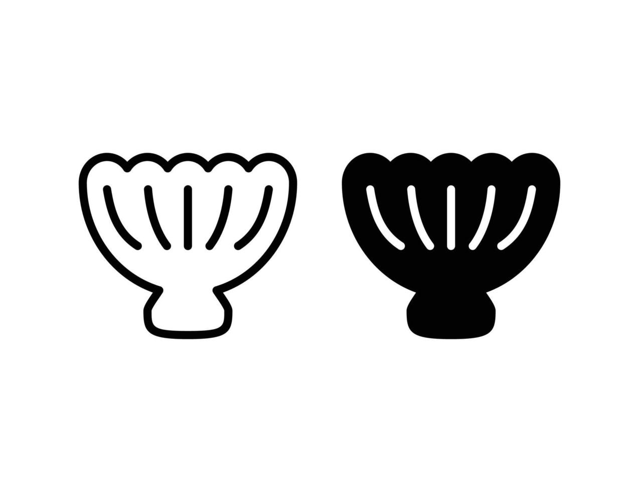 shell icon. outline and solid icon vector
