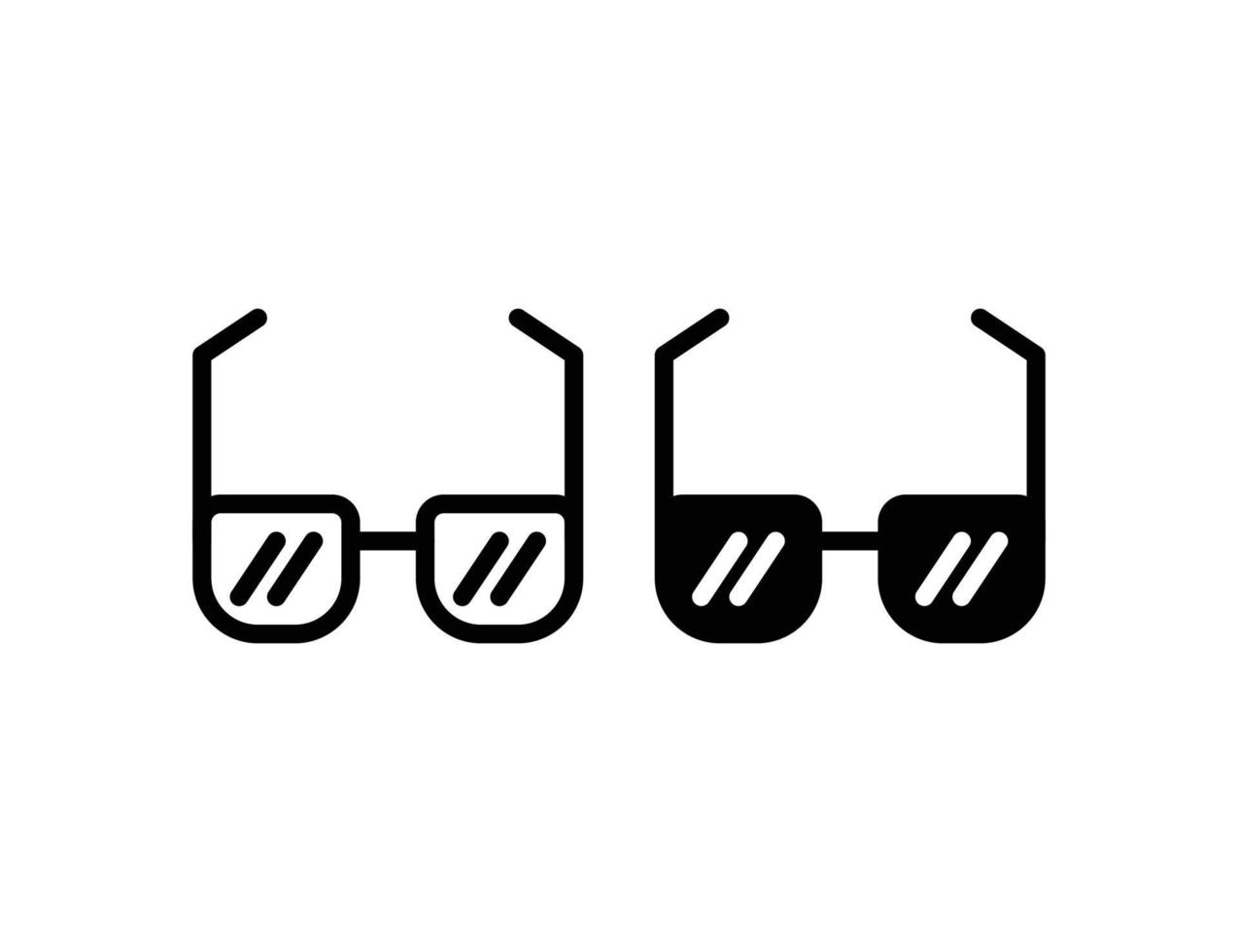 icono de gafas. icono de contorno e icono sólido vector