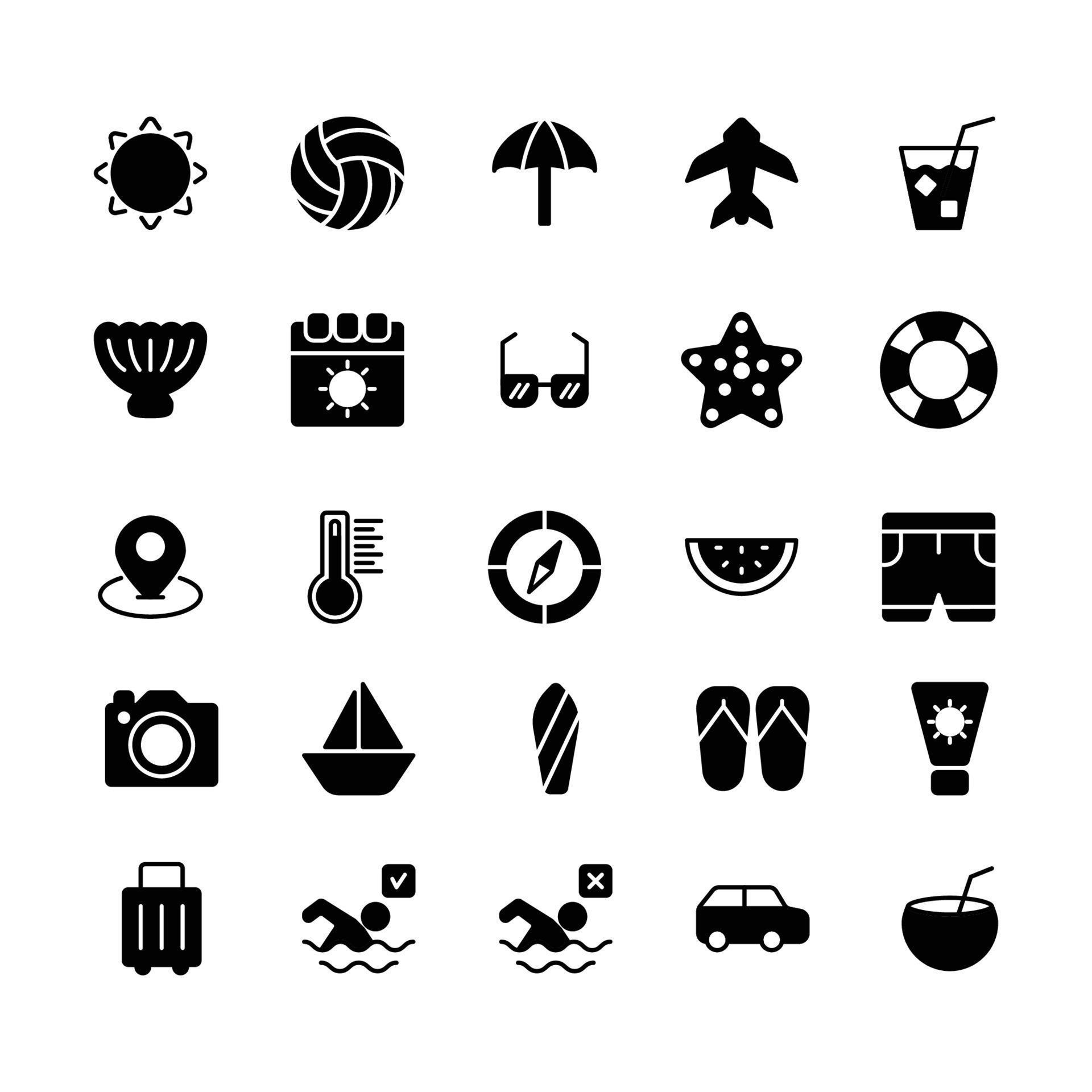 Summer Icon Set 7927387 Vector Art At Vecteezy