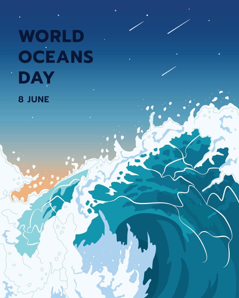 World ocean day design background vector