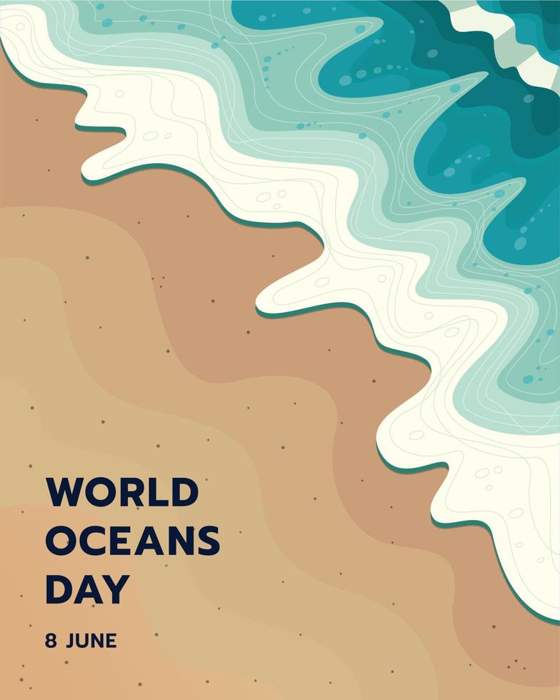 World ocean day design background vector