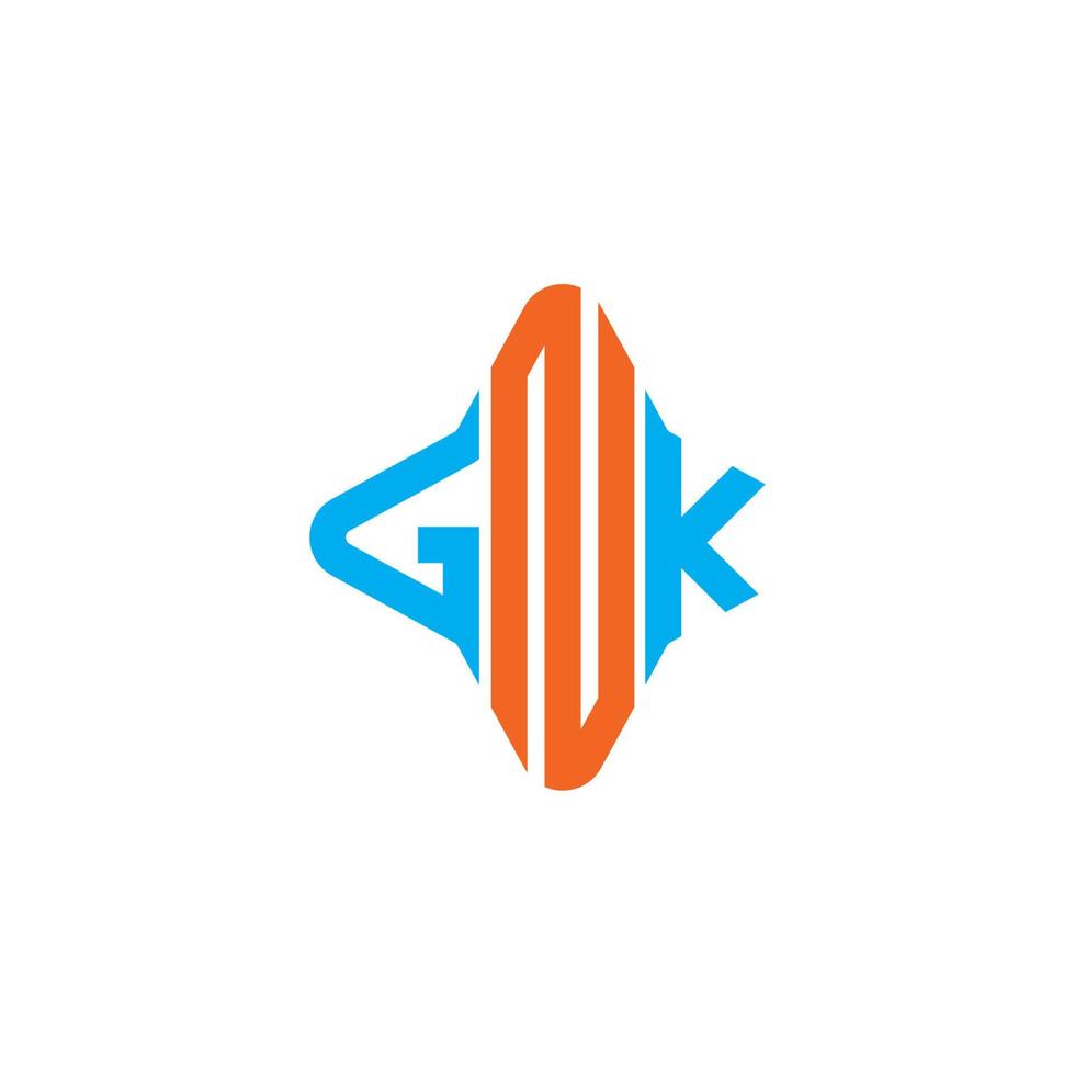 diseño creativo del logotipo de la letra gnk con gráfico vectorial vector