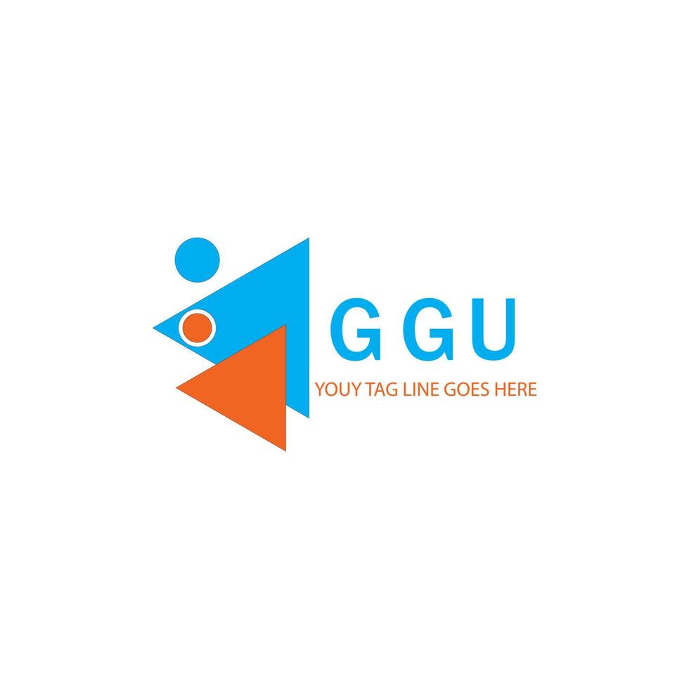 diseño creativo del logotipo de la letra ggu con gráfico vectorial vector