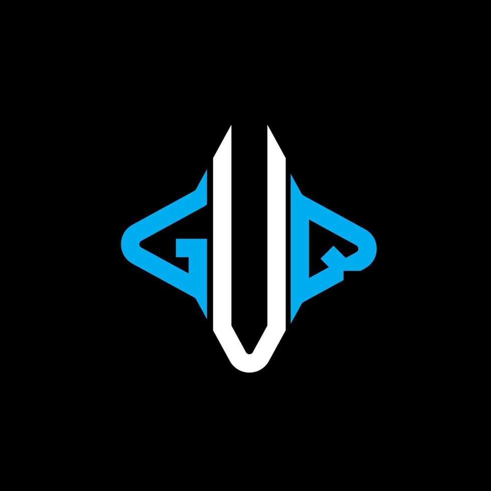 diseño creativo del logotipo de la letra guq con gráfico vectorial vector